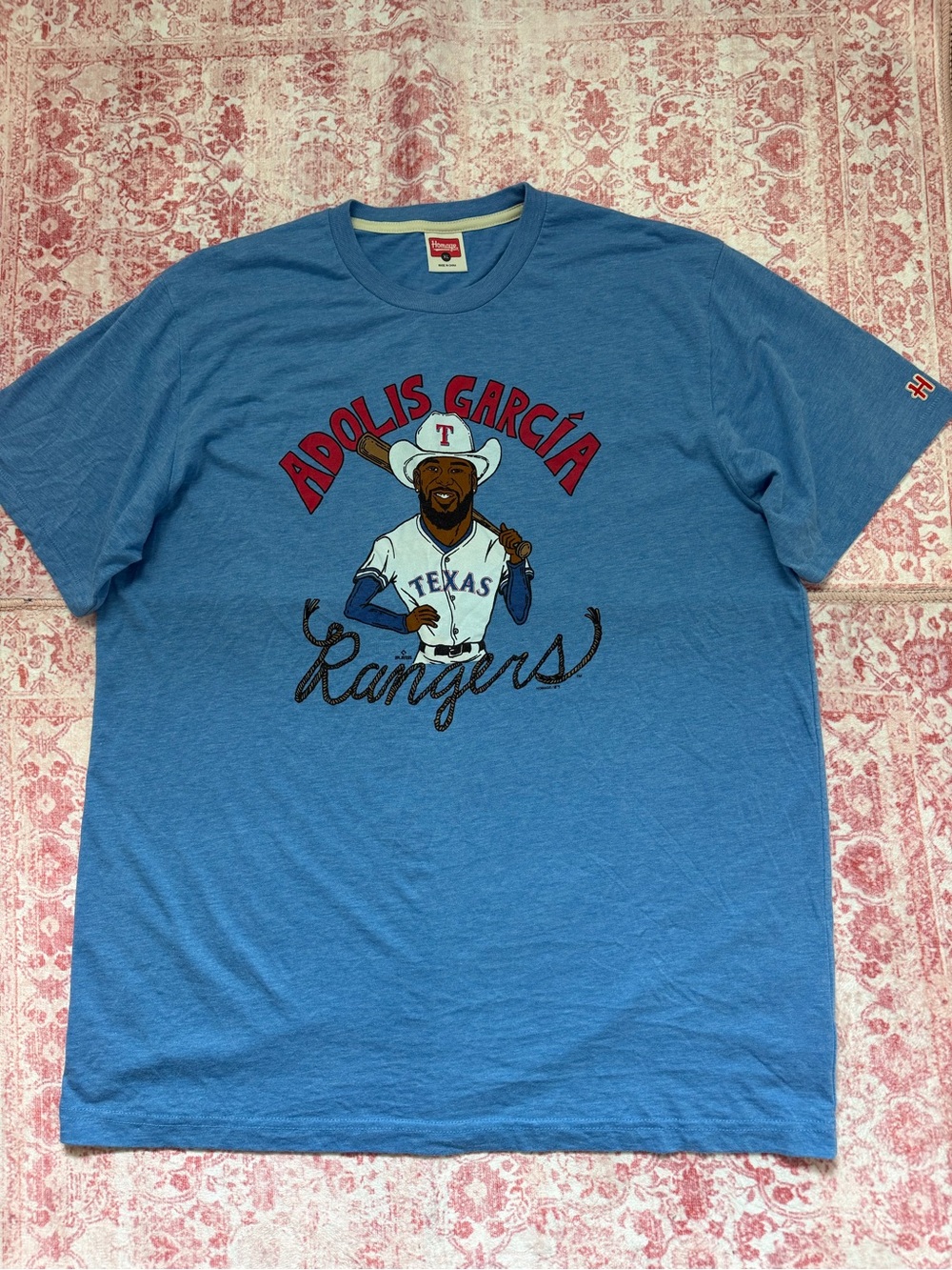 HOMAGE Blue Adolis García Texas Rangers Graphic Tee